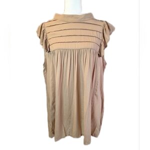 GiGiO Beige Free People Look Alike Ruffled Blouse